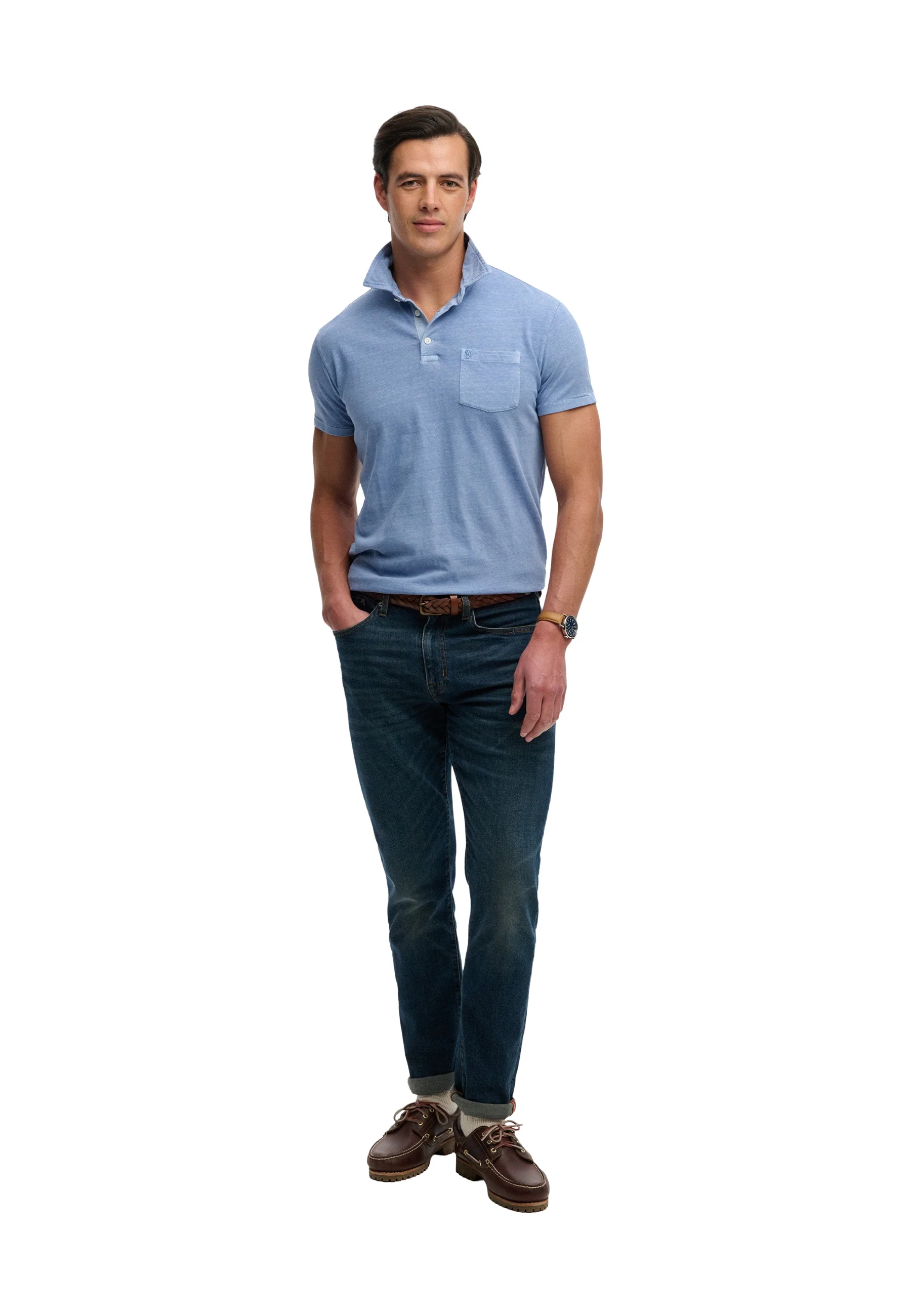 Superdry Classic Cotton Linen Polo Uomo | M1110486A - Image 9